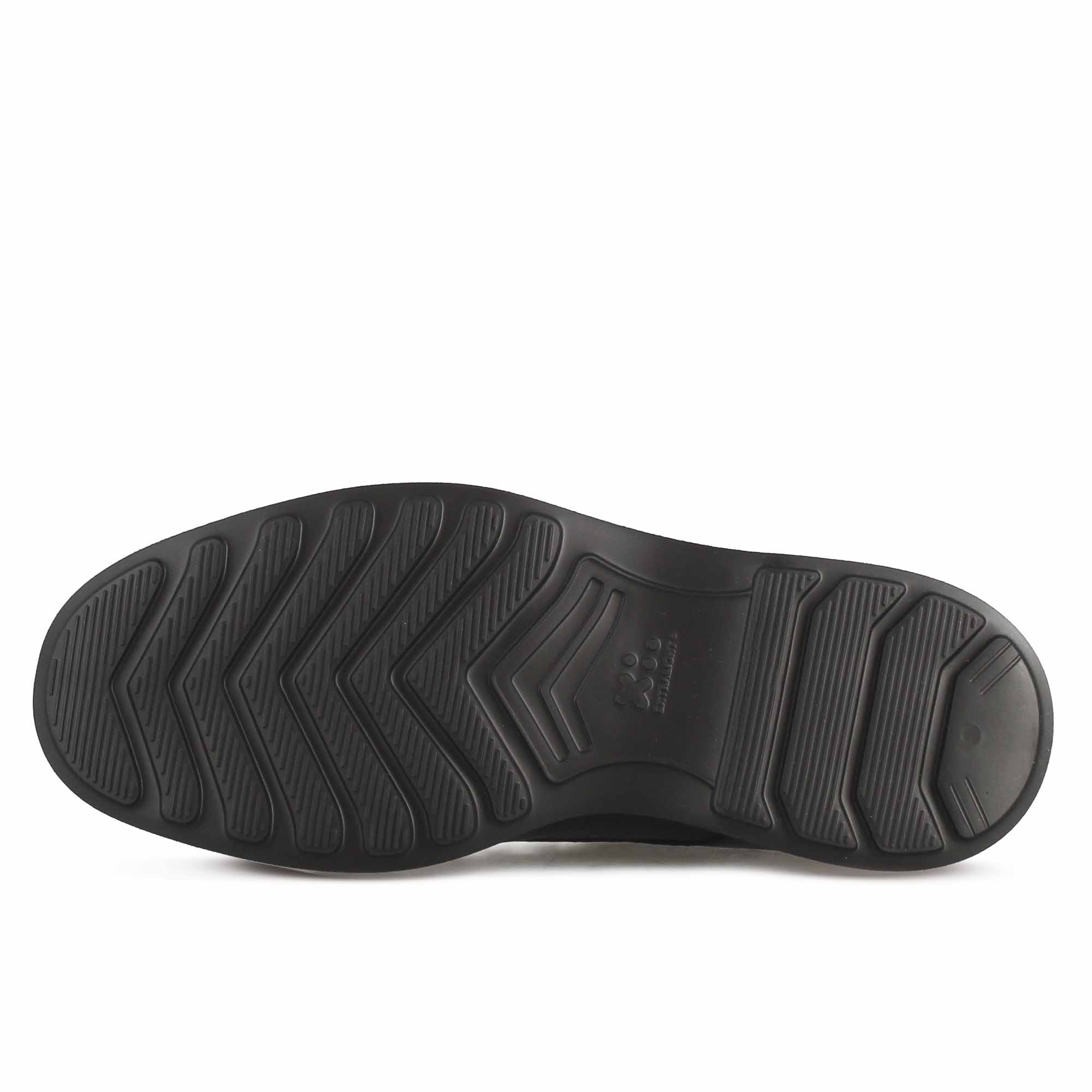 Bottine à lacets pour homme en cuir grainé noir et semelle
