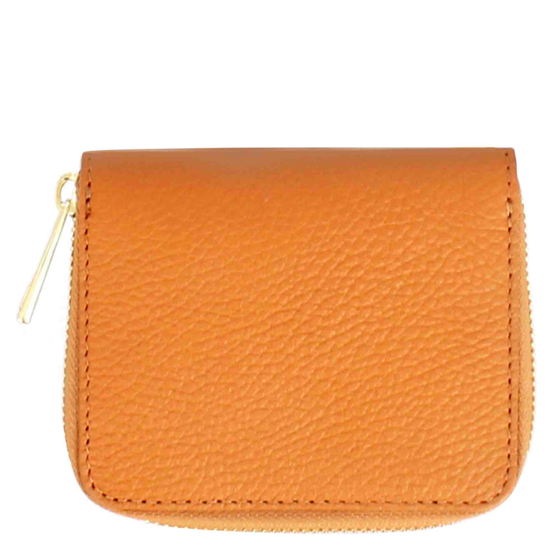 Small women's leather wallet with zip