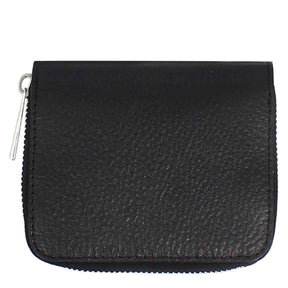 Small women's leather wallet with zip