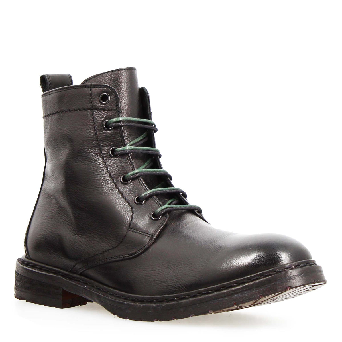 Seneca Herren Schnürstiefelette aus schwarzem Leder