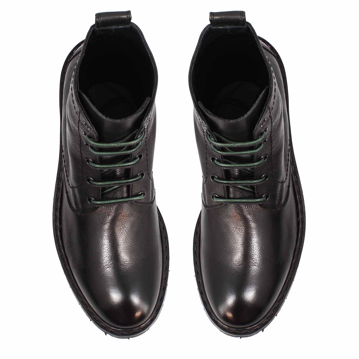 Seneca Herren Schnürstiefelette aus schwarzem Leder