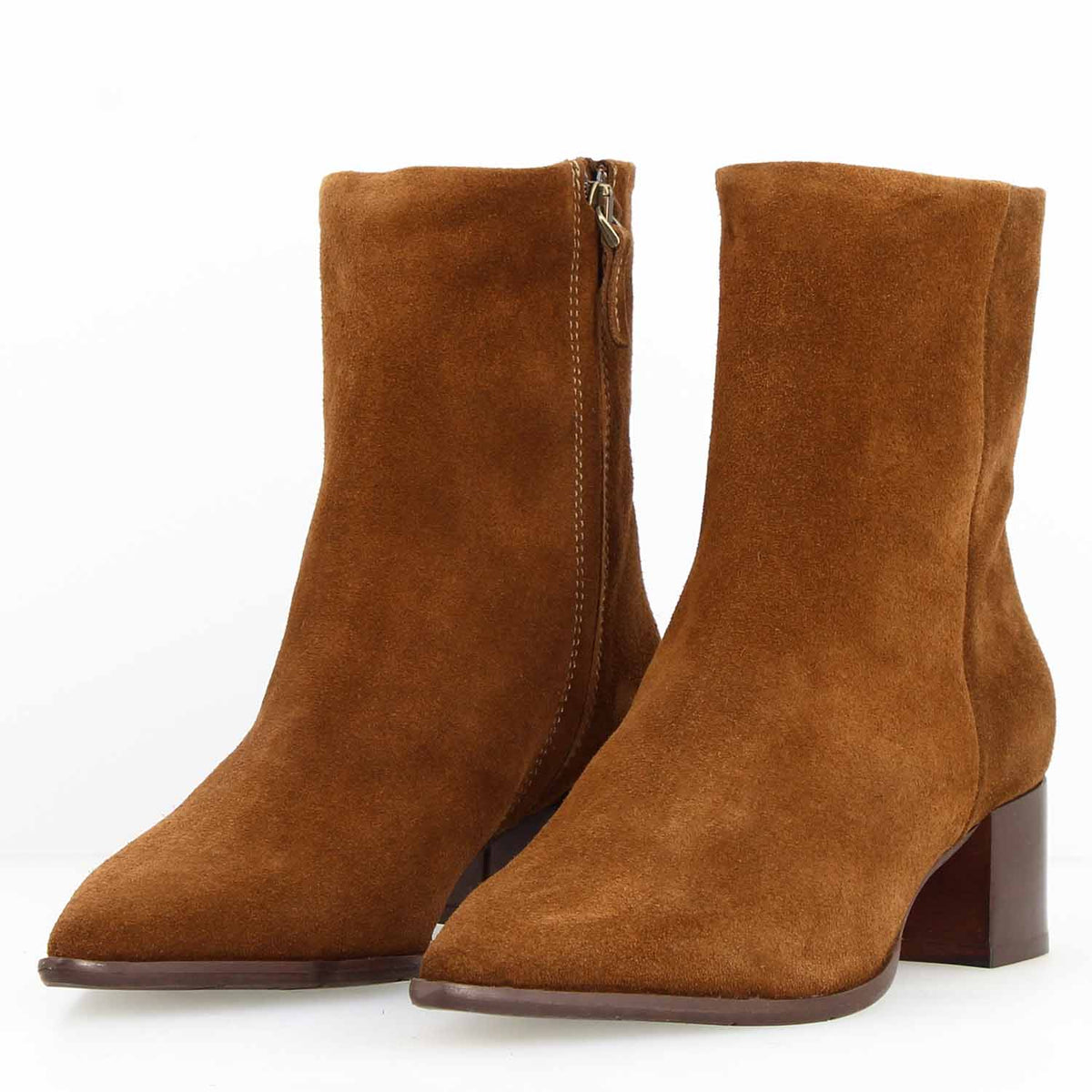 Sibilla - Stivaletto donna in camoscio marrone - LeonardoShoes