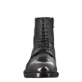 Men's high diver amphibian boot in black washed leather
