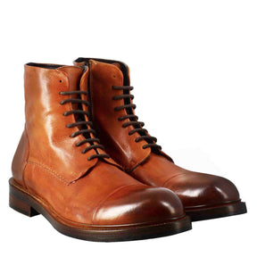 Hoher Amphibientaucher-Stiefel für Herren aus gewaschenem Leder, Farbe Leder