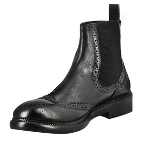 Men's candy chelsea boot in black washed leather