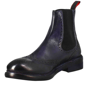 Men's candy chelsea boot in dark blue washed leather