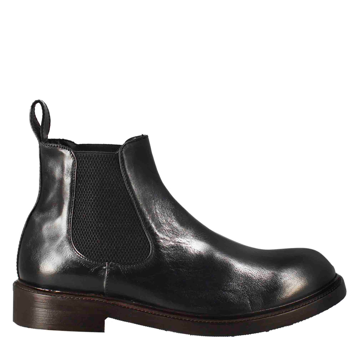 Bottine Chelsea Diver pour homme en cuir lavé noir