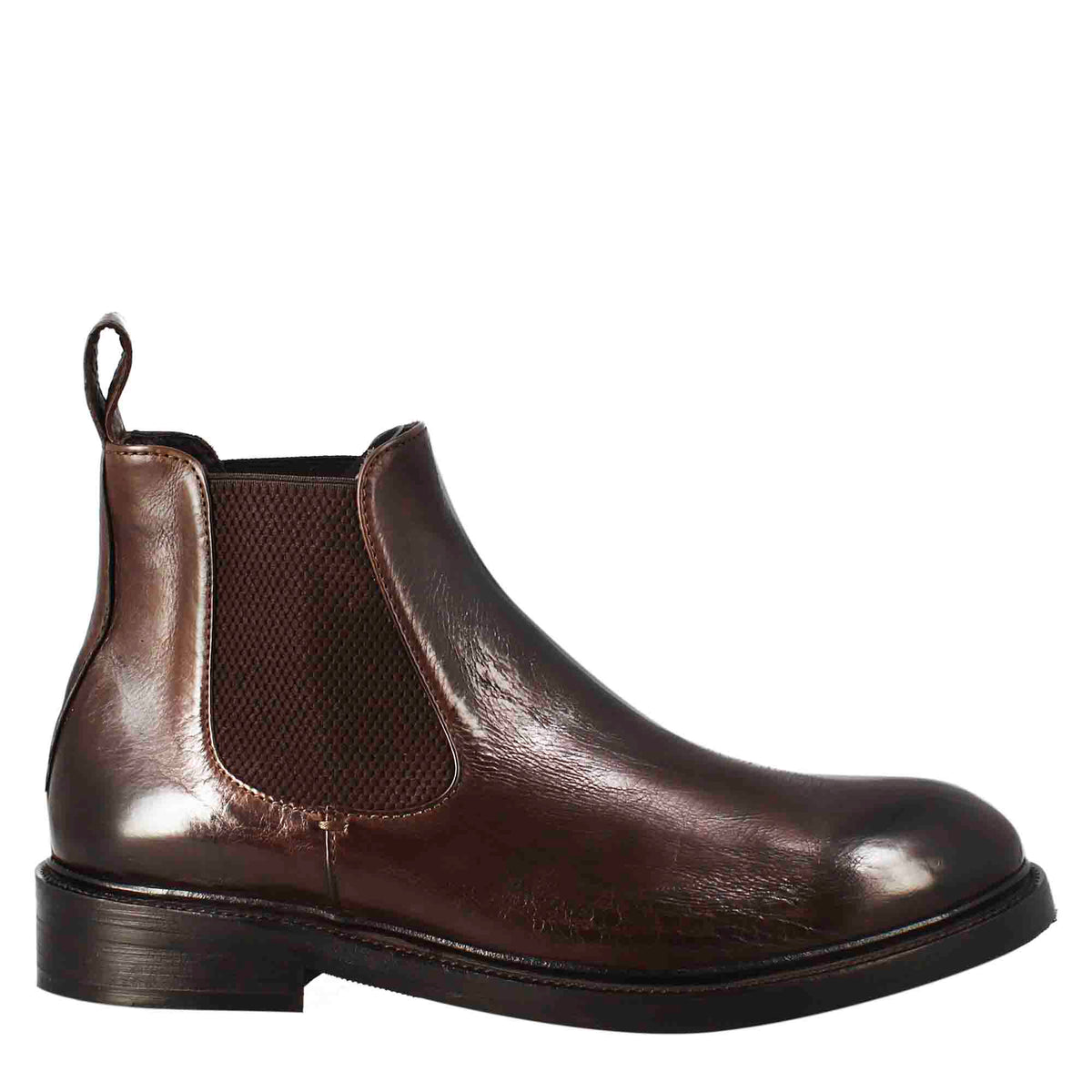 Men's Chelsea Diver boot in dark brown washed leather
