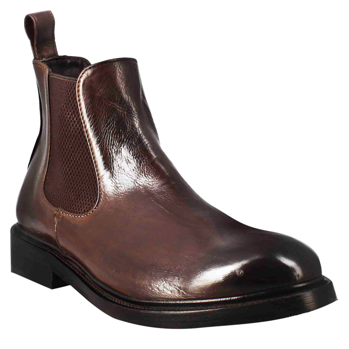 Men's Chelsea Diver boot in dark brown washed leather
