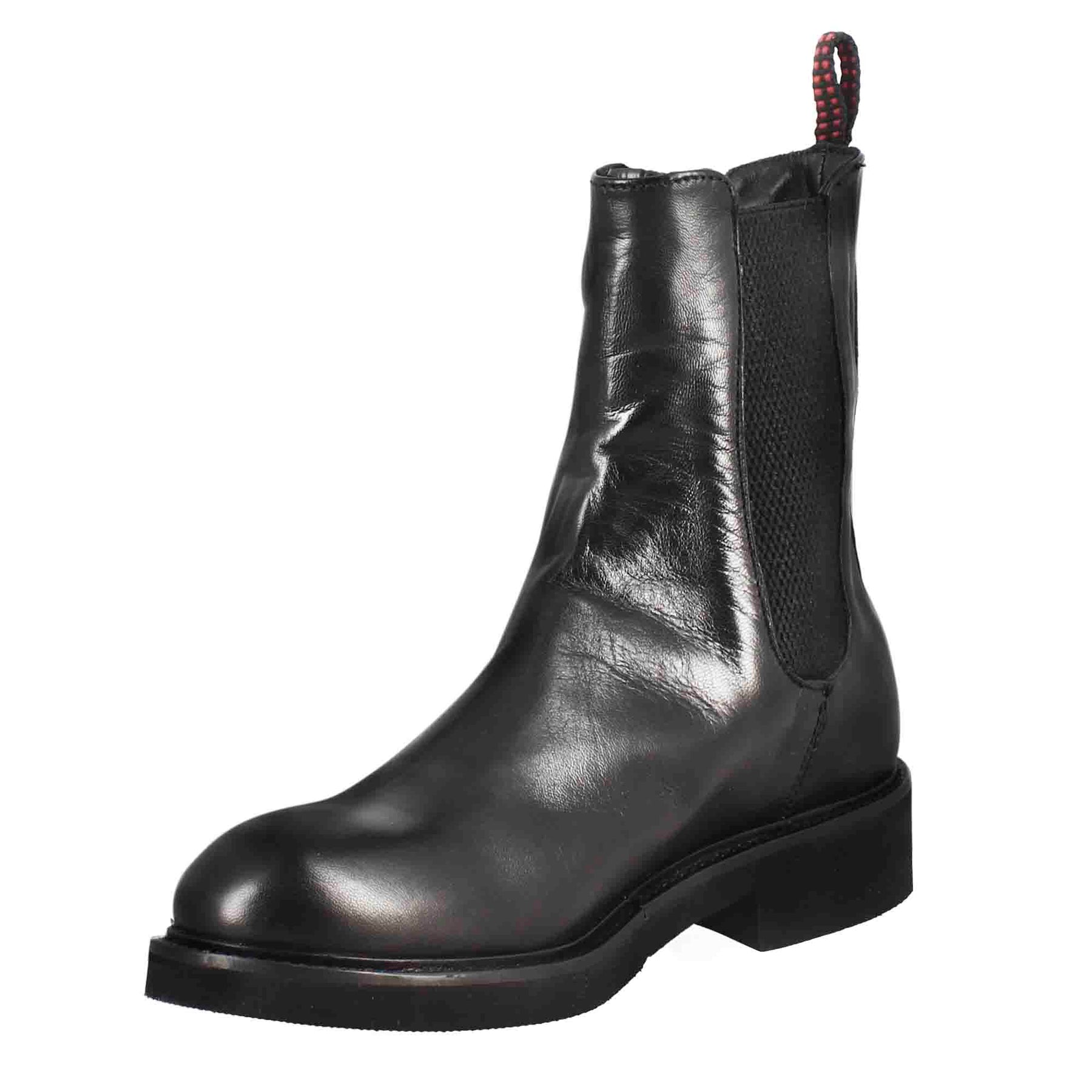 Paupa women's chelsea boot in black washed leather