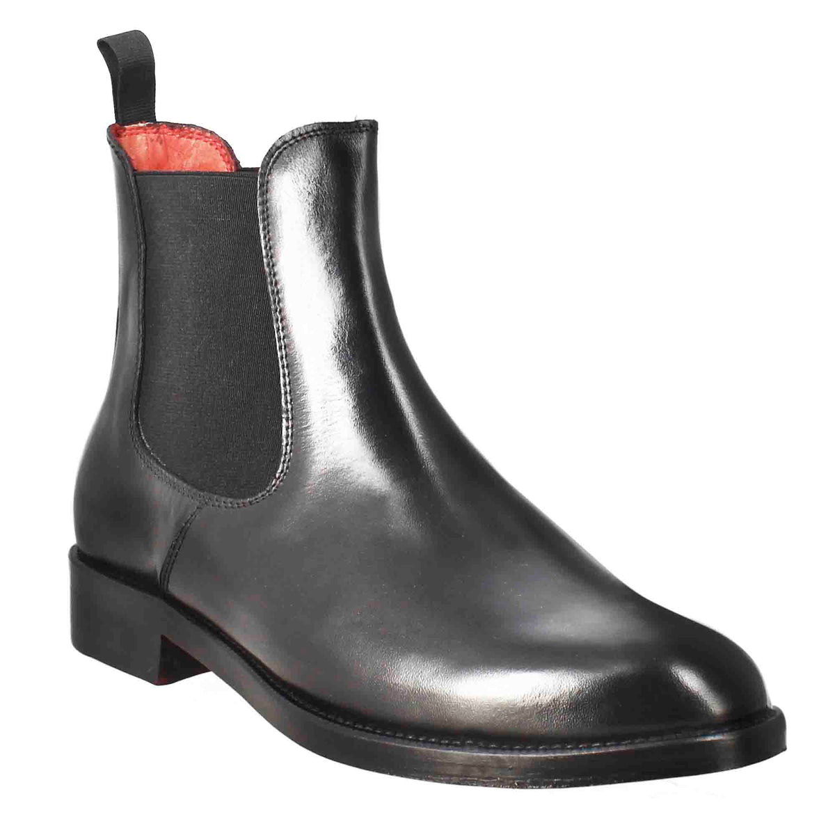 Women's smooth Chelsea boot in black leather