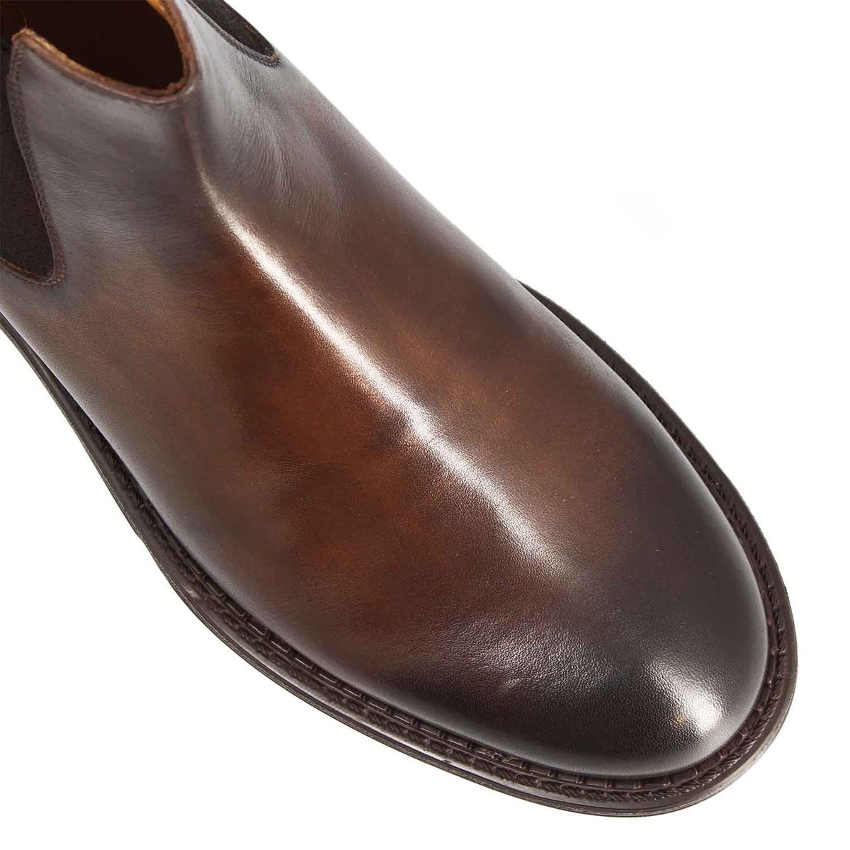 Agusto Herren Chelsea Boot aus dunkelbraunem Leder