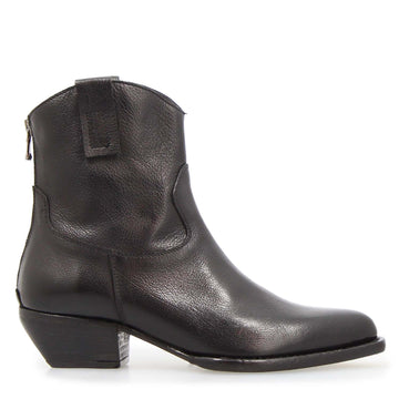 Velvet - Stivaletto texano donna in pelle nera - LeonardoShoes