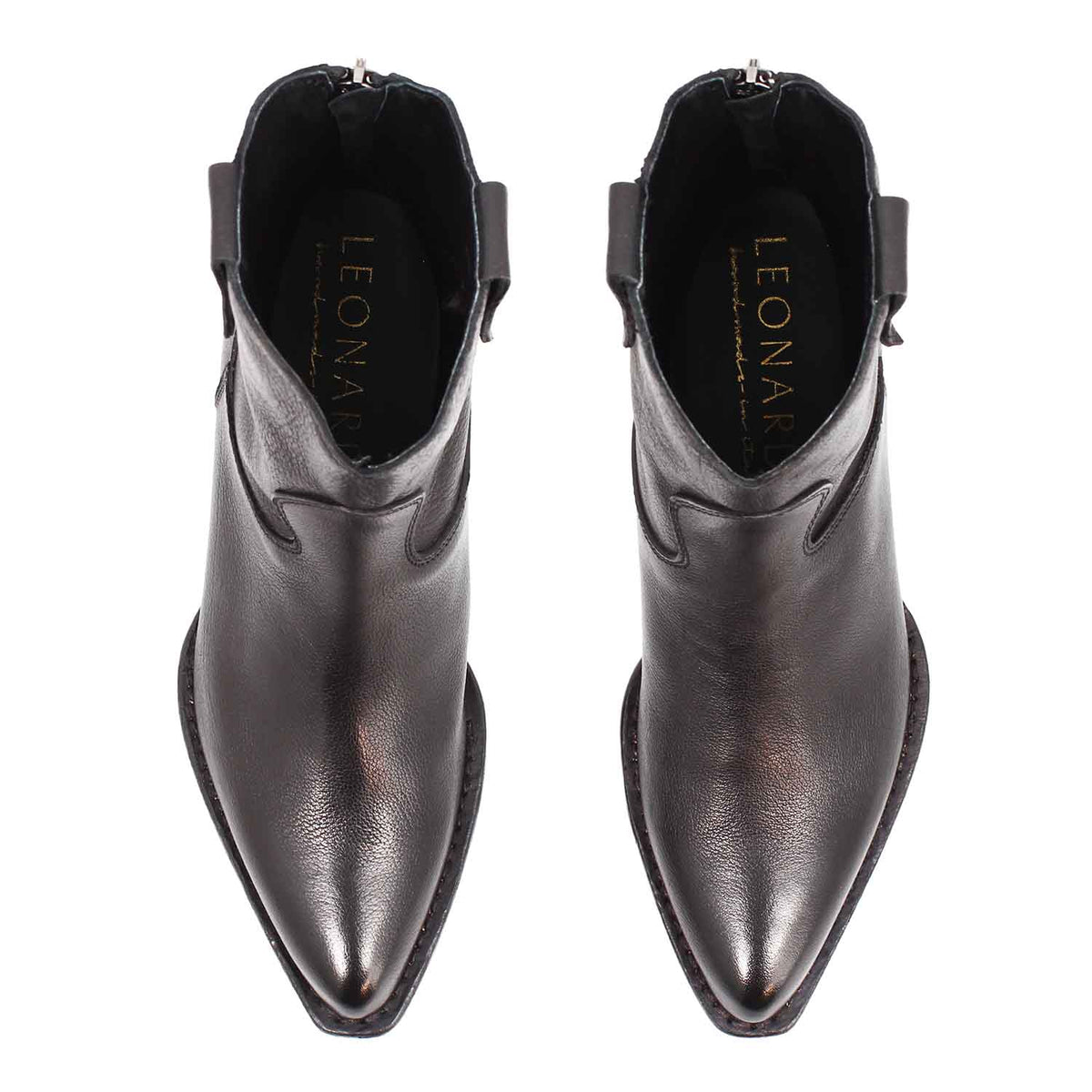 Velvet - Stivaletto texano donna in pelle nera - LeonardoShoes
