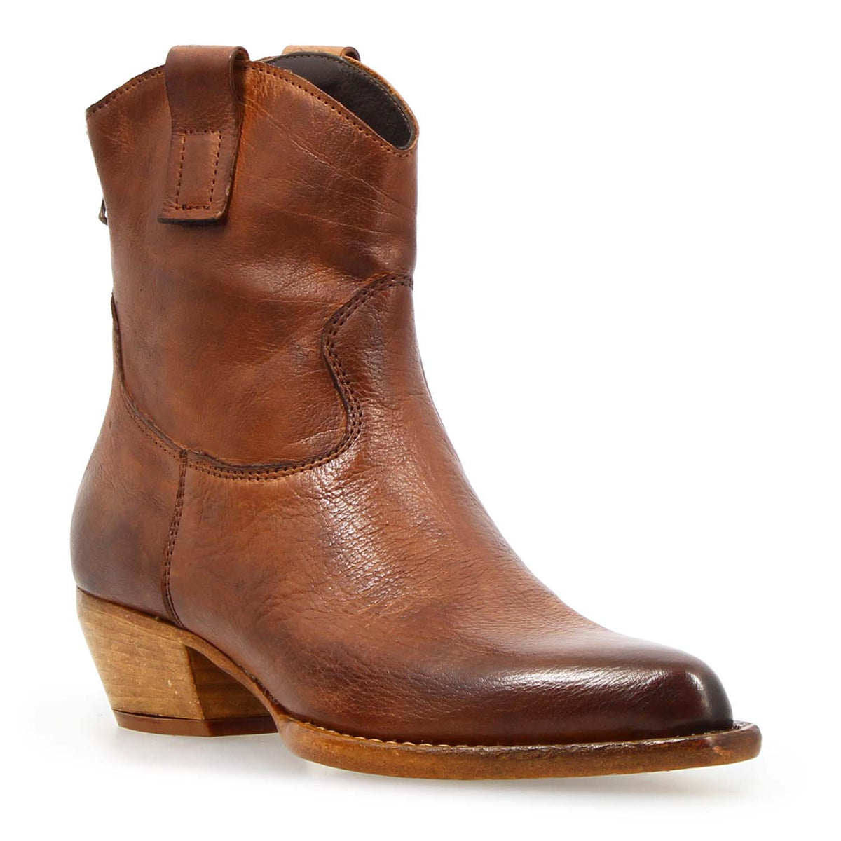 Velvet - Stivaletto texano donna in pelle marrone - LeonardoShoes