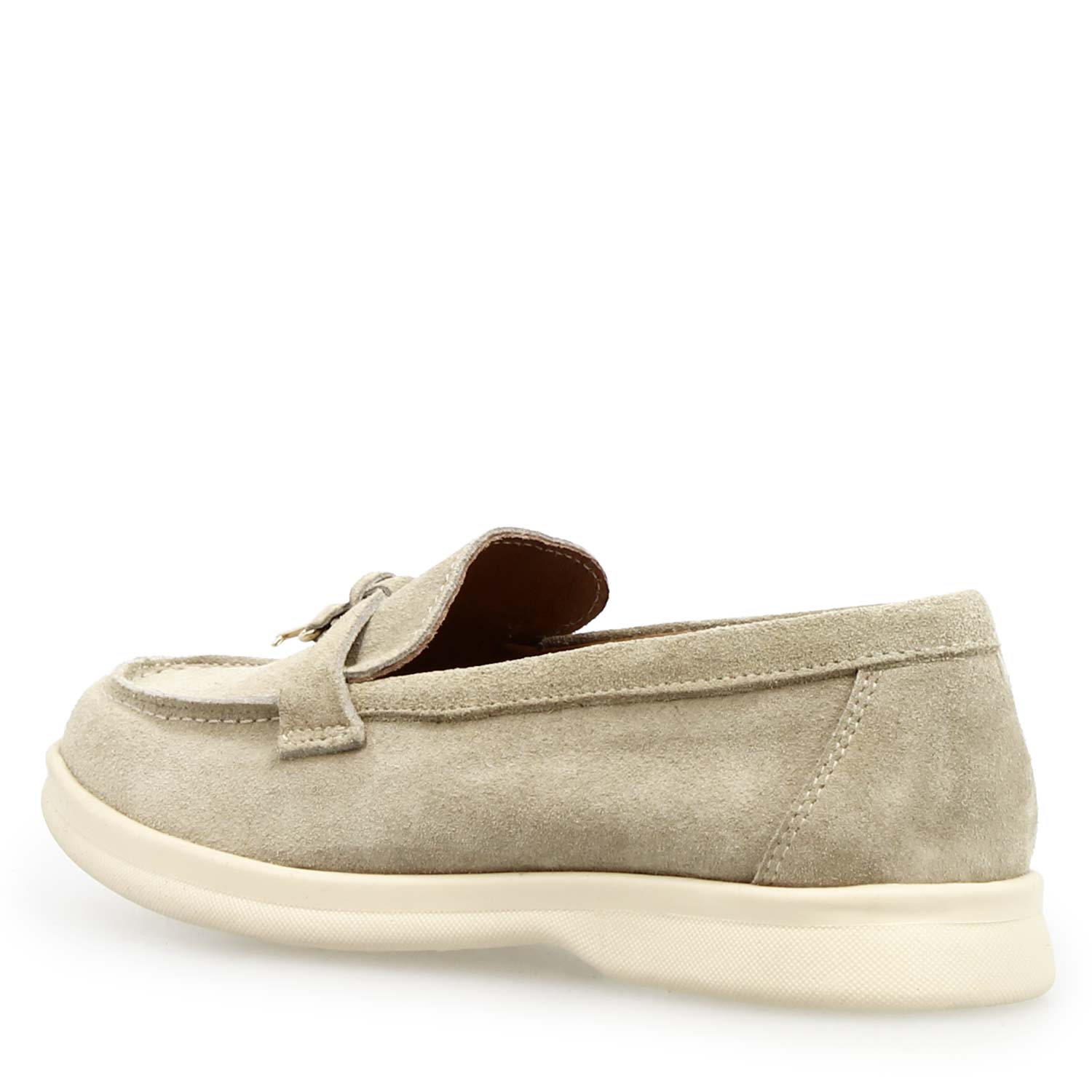 Mocassino drive da donna Vellaria in pelle scamosciata beige - LeonardoShoes