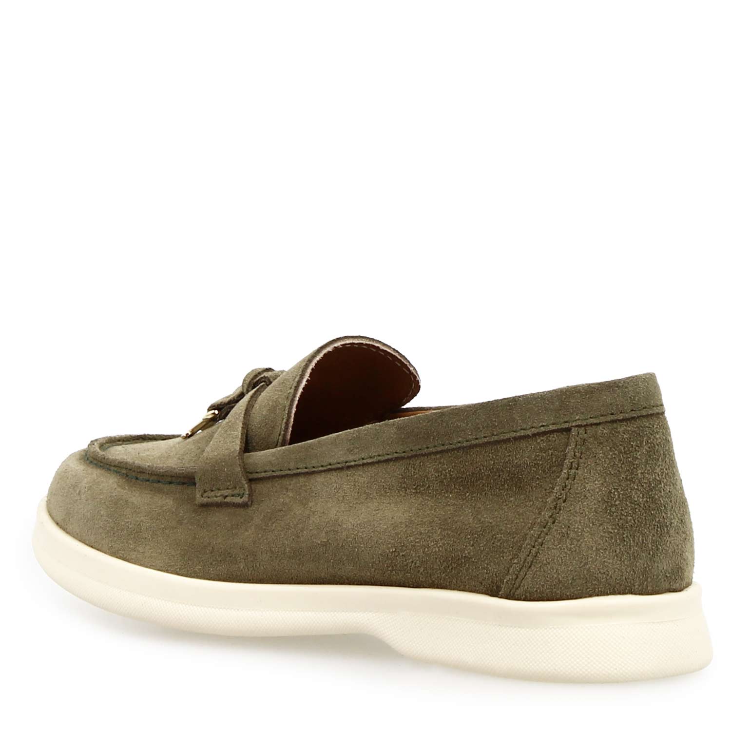 Vellaria green suede drive moccasin for women 
