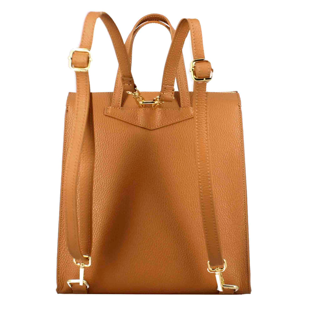 Casual brownleather women's backpack