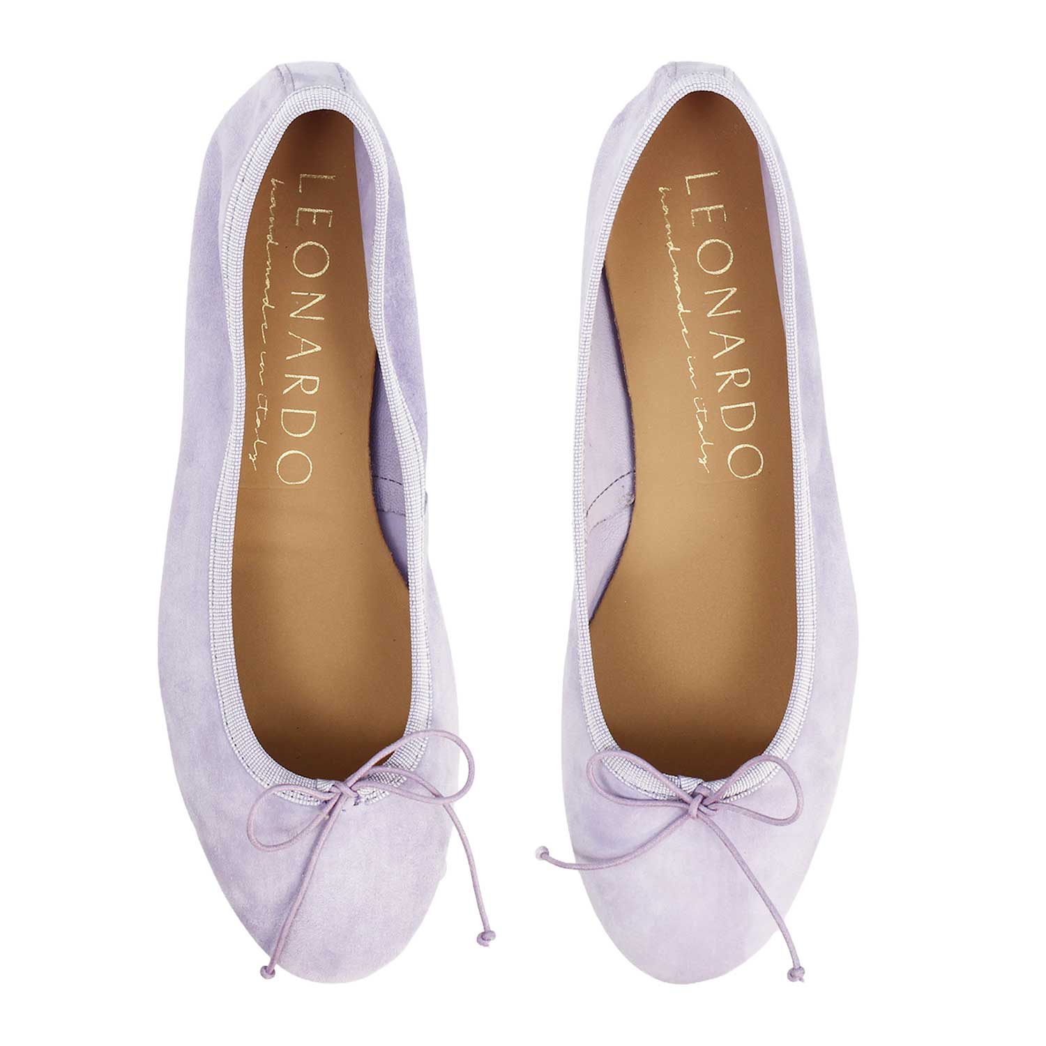 Women's Lilac Suede Ballet Flats – Handcrafted Shoes Made in Italy