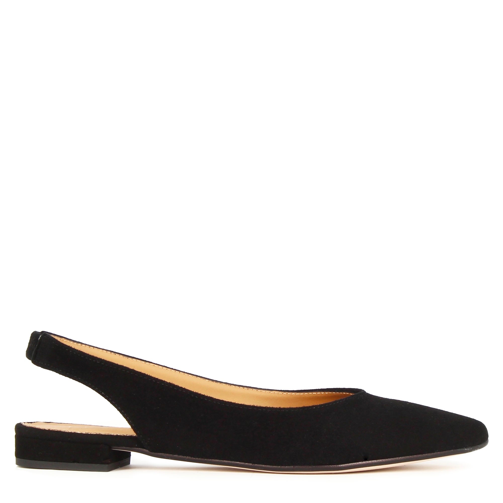 Women's slingback ballerina in pink suede