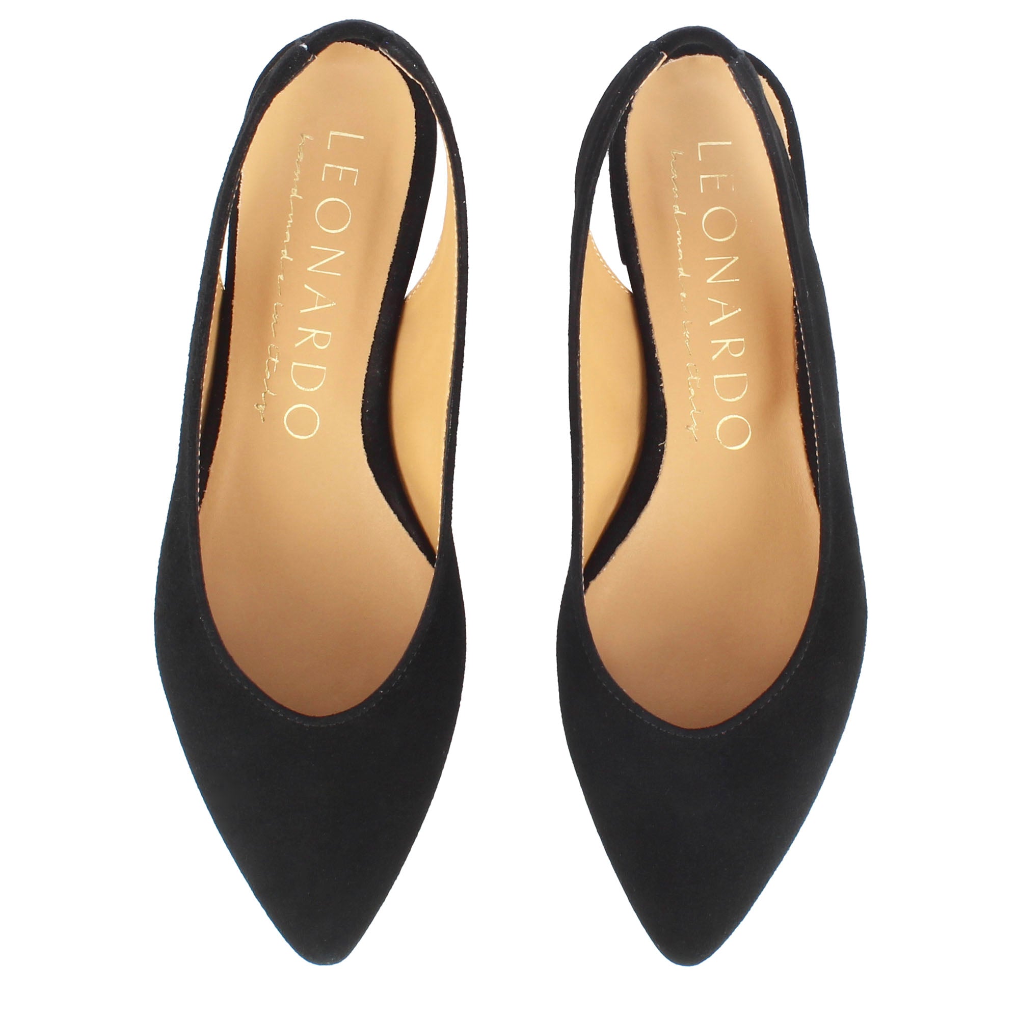 Women's slingback ballerina in pink suede
