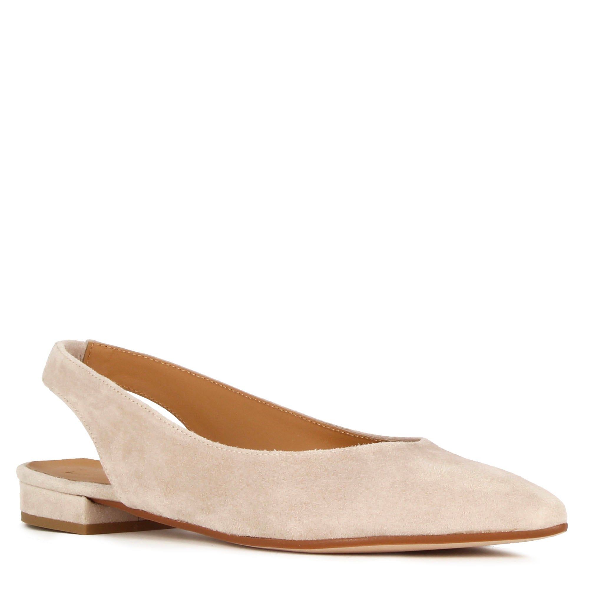 Ballerine slingback pour femme en daim rose