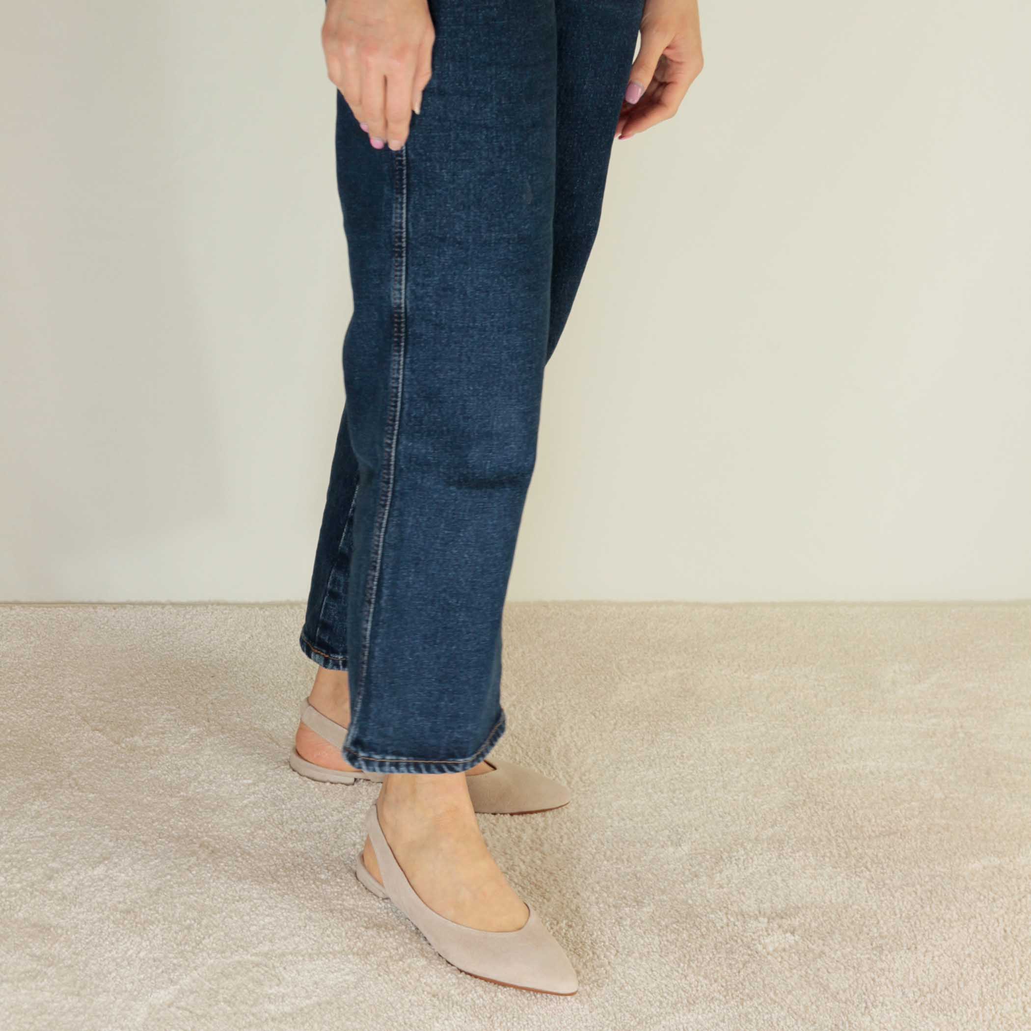 Ballerina slingback da donna in pelle scamosciata colore rosa