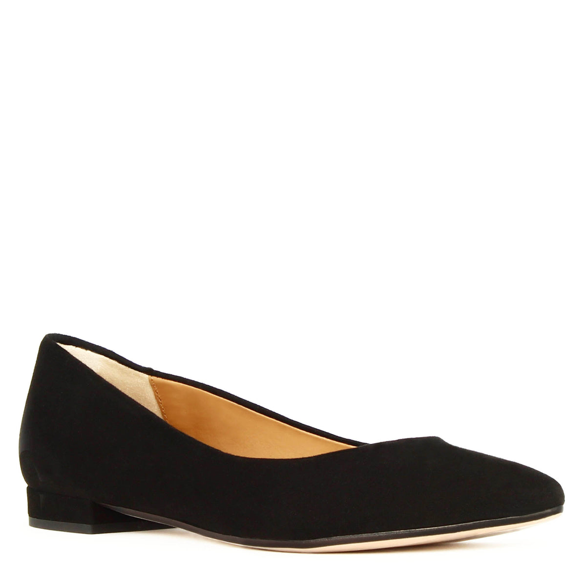 Refined women's ballerina in black suede