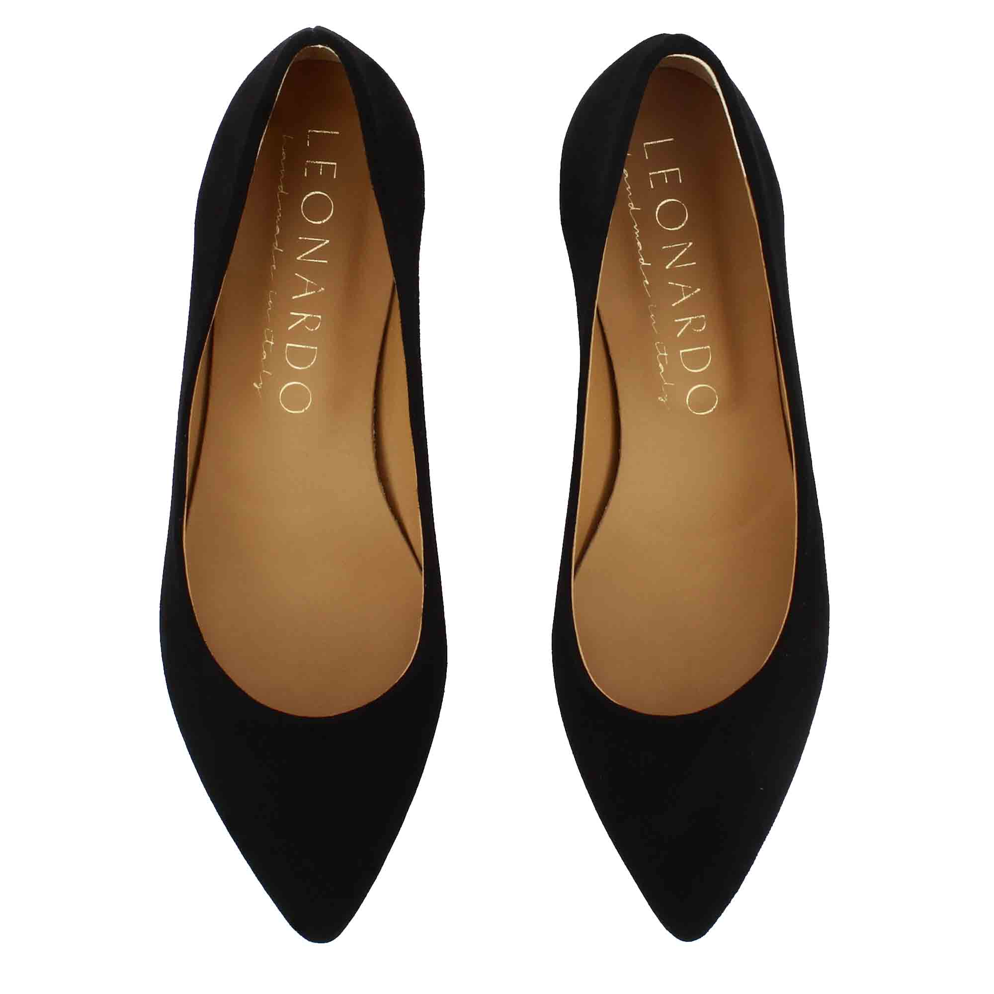 Ballerine raffinée pour femme en daim noir