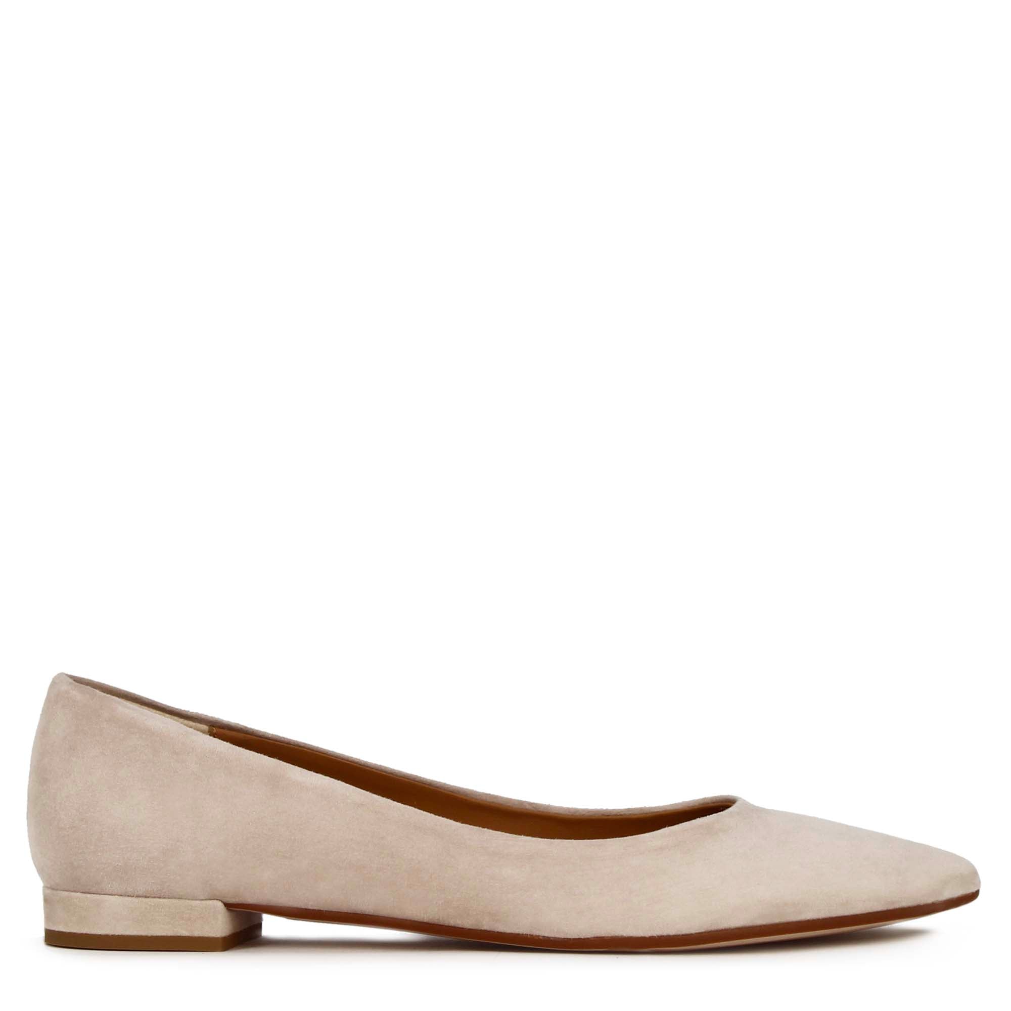 Raffinierter Ballerina aus rosa wildleder für frauen