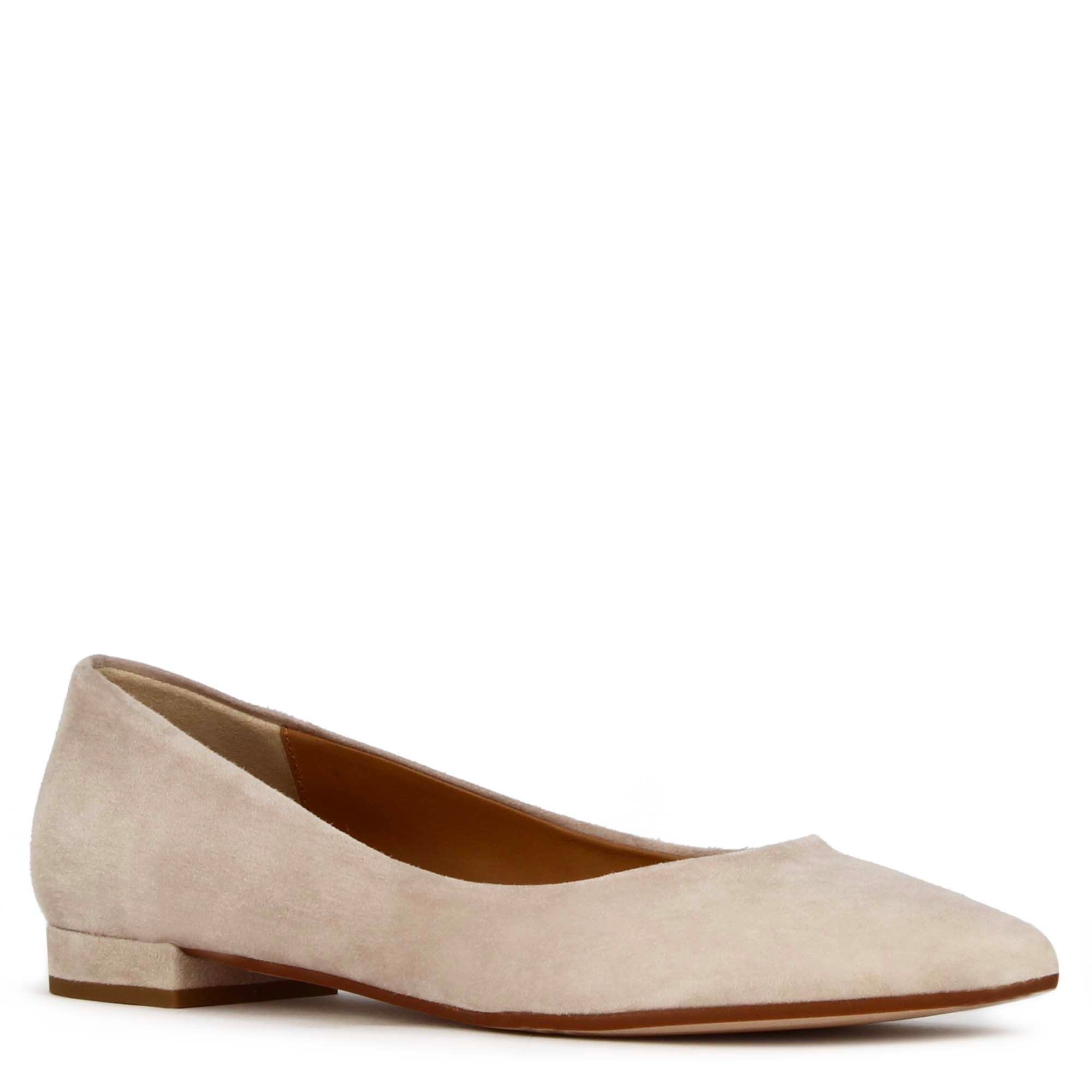 Raffinierter Ballerina aus rosa wildleder für frauen