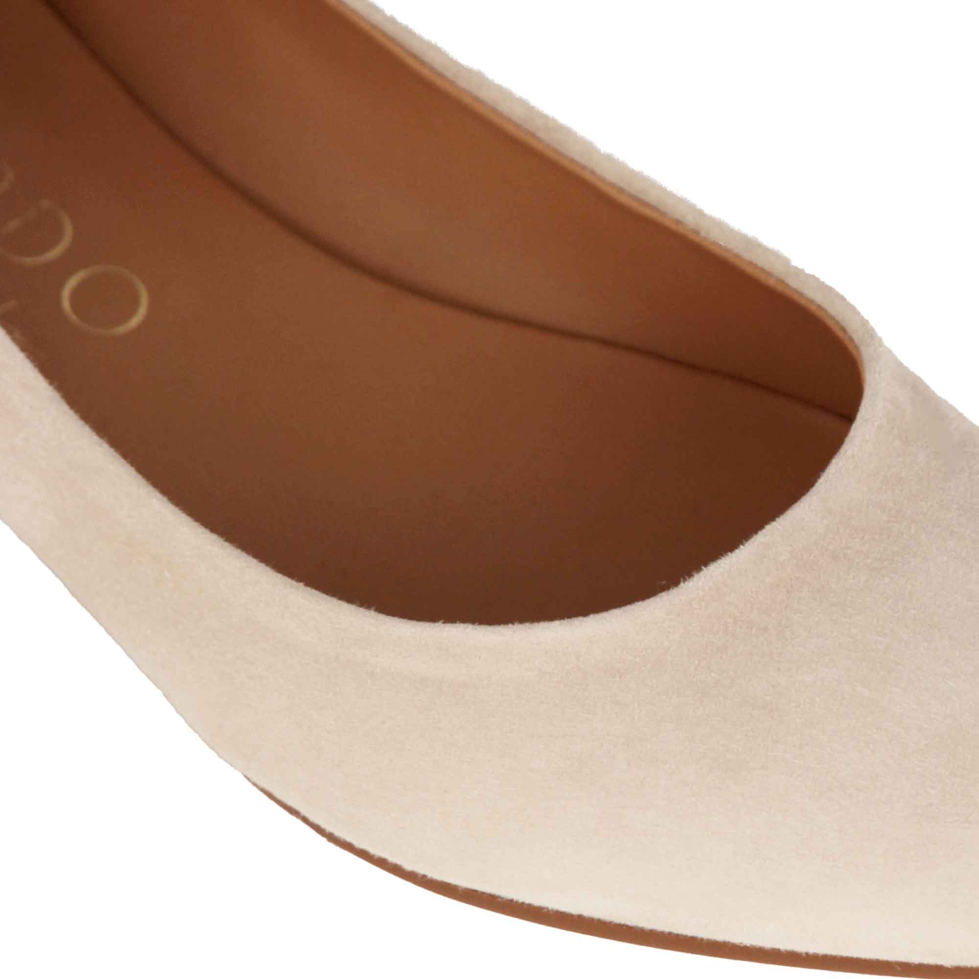 Raffinierter Ballerina aus rosa wildleder für frauen