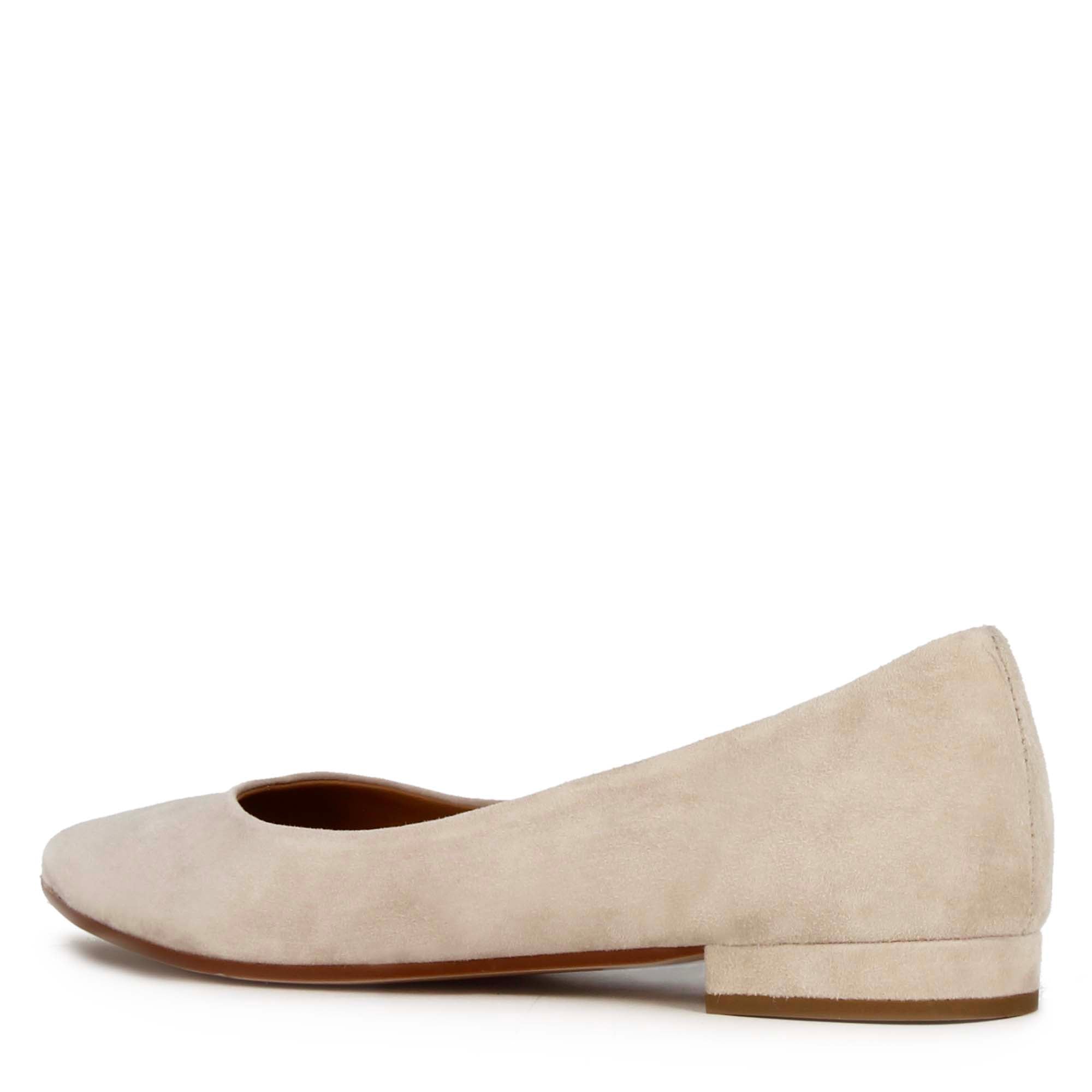 Raffinierter Ballerina aus rosa wildleder für frauen