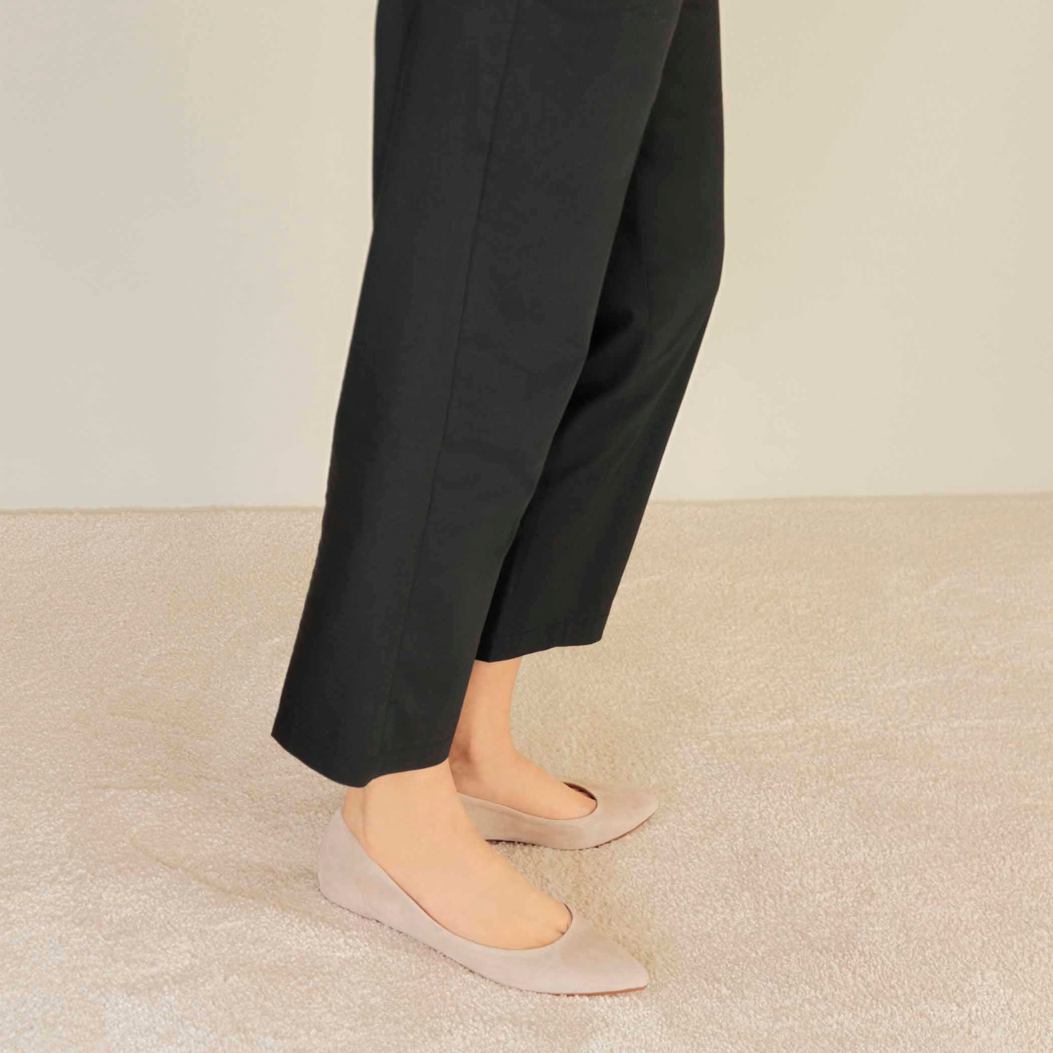 Raffinierter Ballerina aus rosa wildleder für frauen