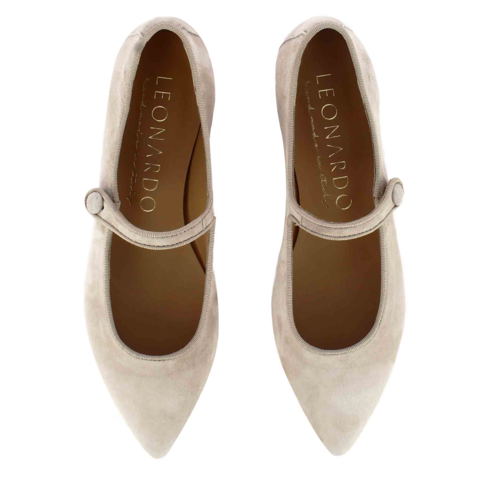 Ballerines femme Mary Jane en daim avec bride rose