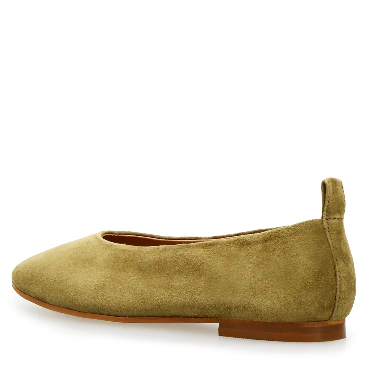 Women's green suede ballet flat Venere