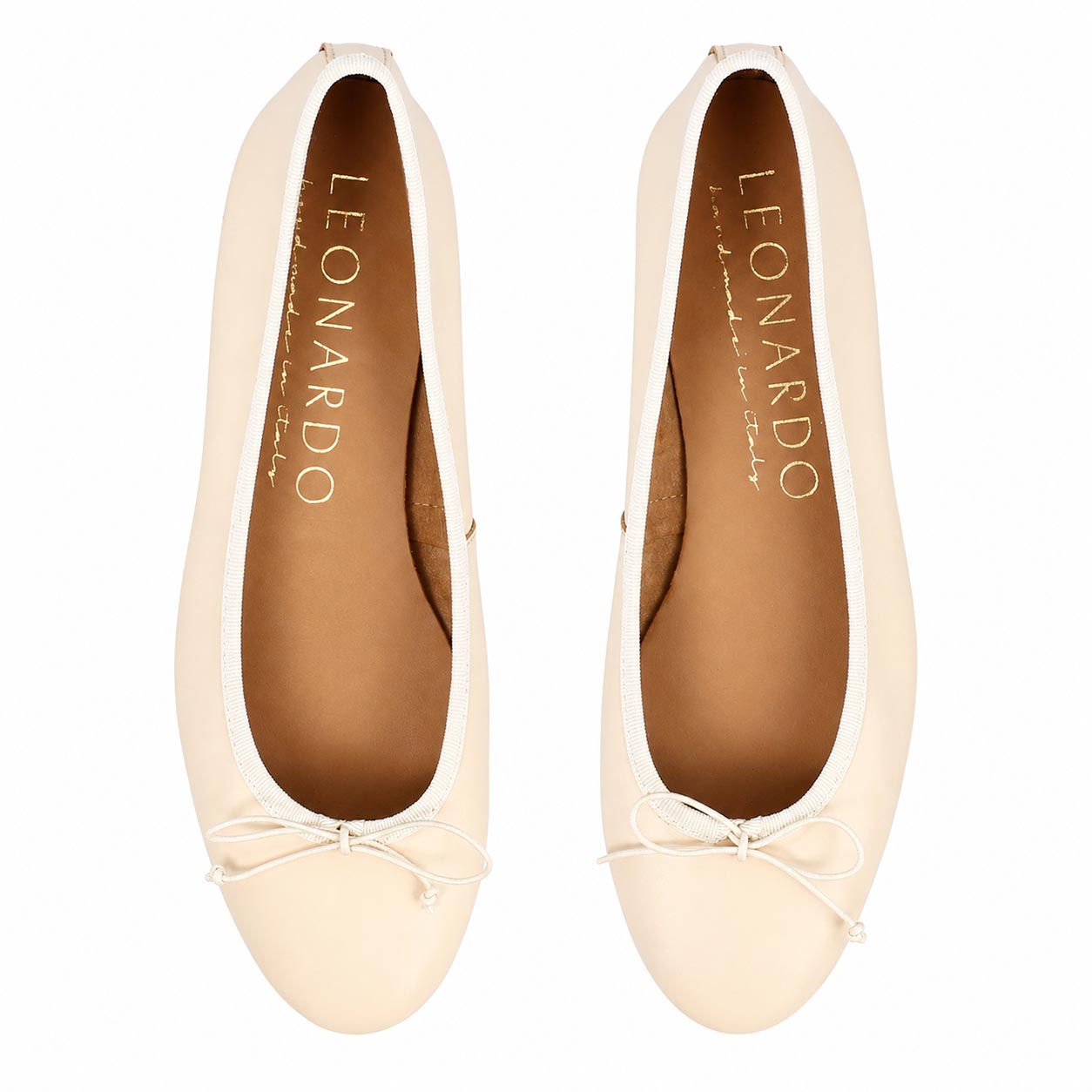 Fiocco ballet flats in beige leather
