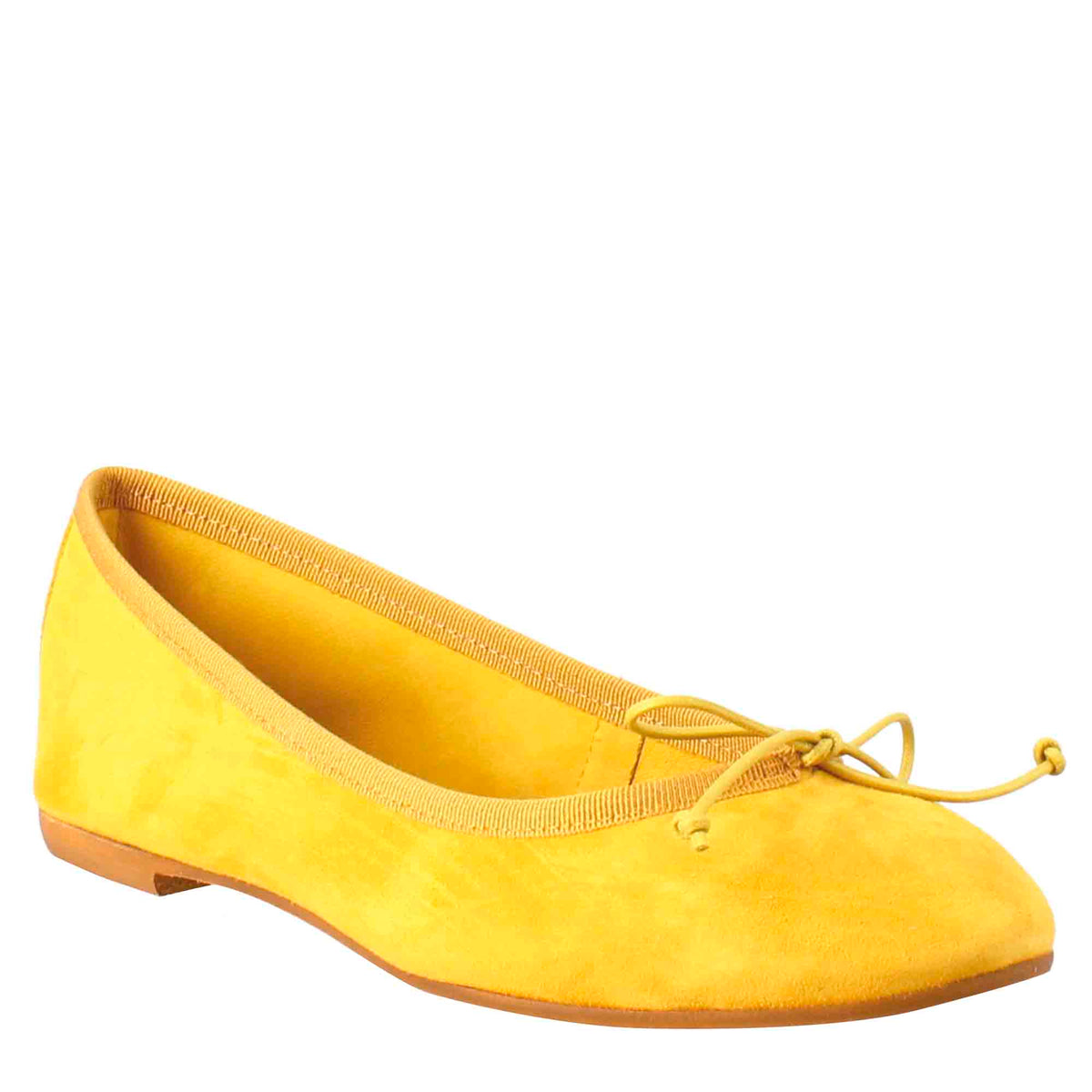 Ballerines en daim jaune clair non doublées pour femme