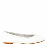 Light white women's ballet flats in smooth leather