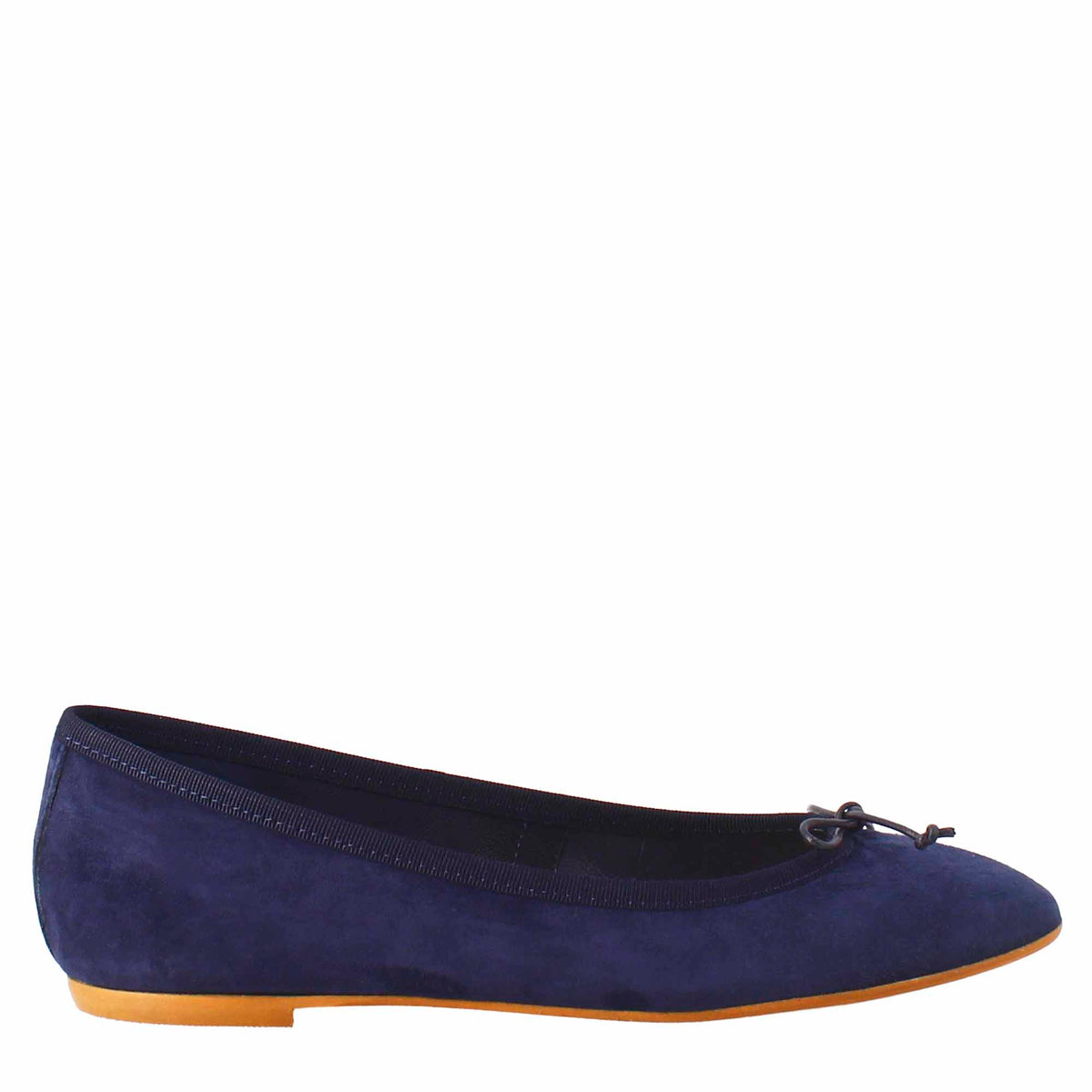 Light blue suede ballet flats for women without lining