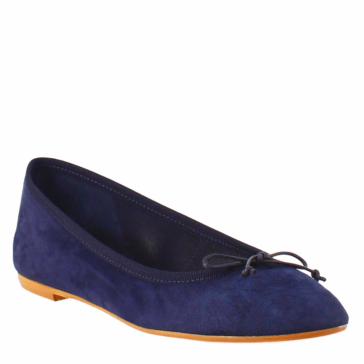 Ballerines en daim bleu clair pour femme sans doublure