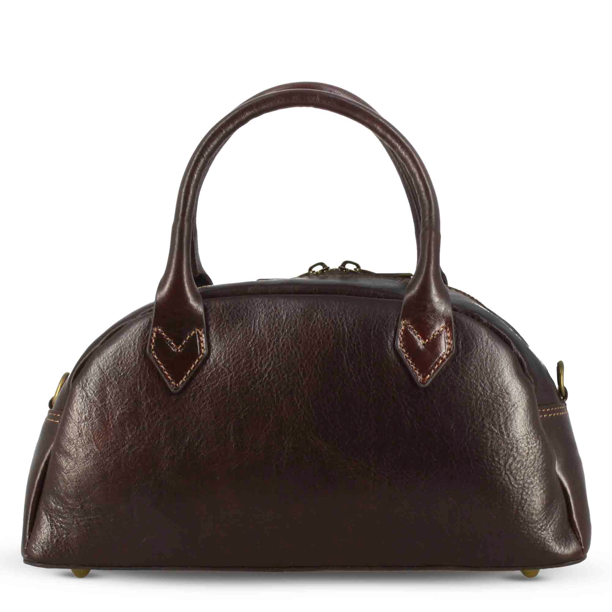 Tulia handbag women's dark brown leather satchel