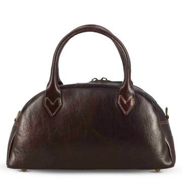 Borsa a mano Tulia bauletto da donna in pelle colore marrone scuro - LeonardoShoes