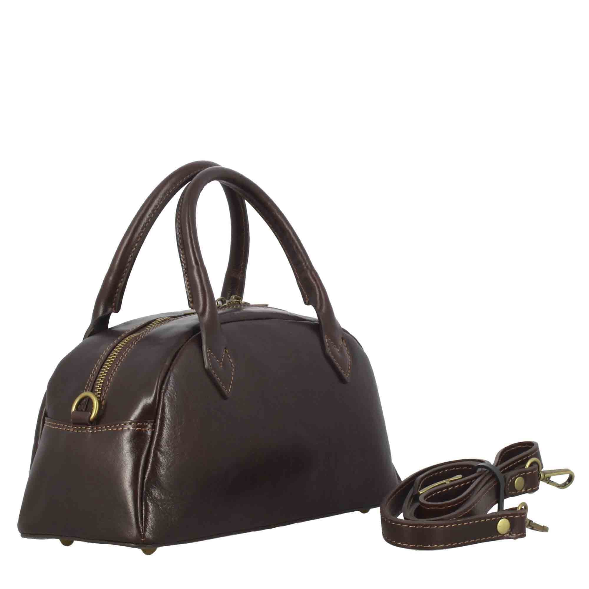 Tulia handbag women's dark brown leather satchel