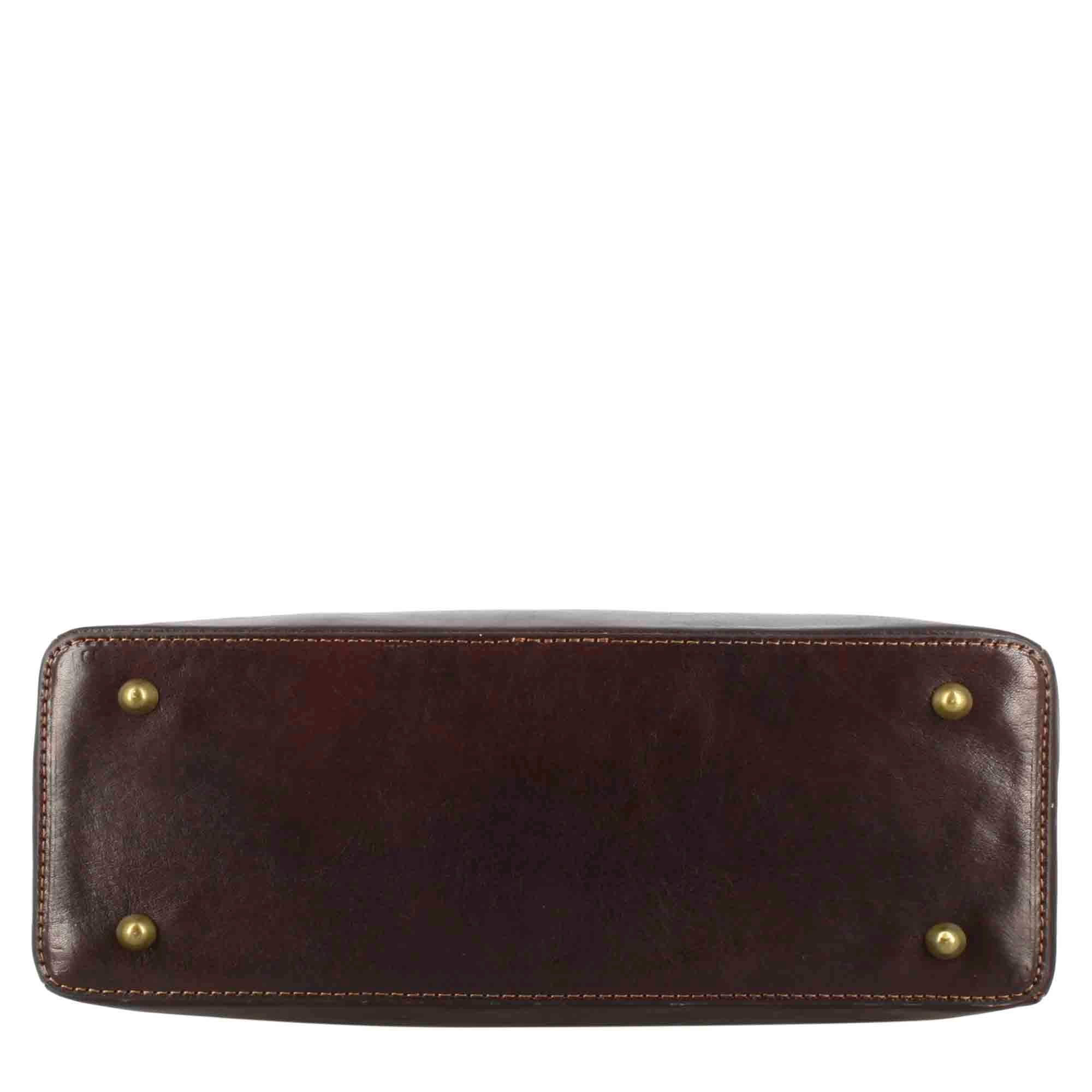 Sac à main femme Tulia en cuir marron foncé