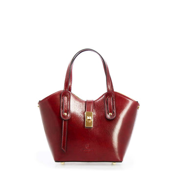 Borsa a mano Lisa da donna in pelle bordeaux - LeonardoShoes