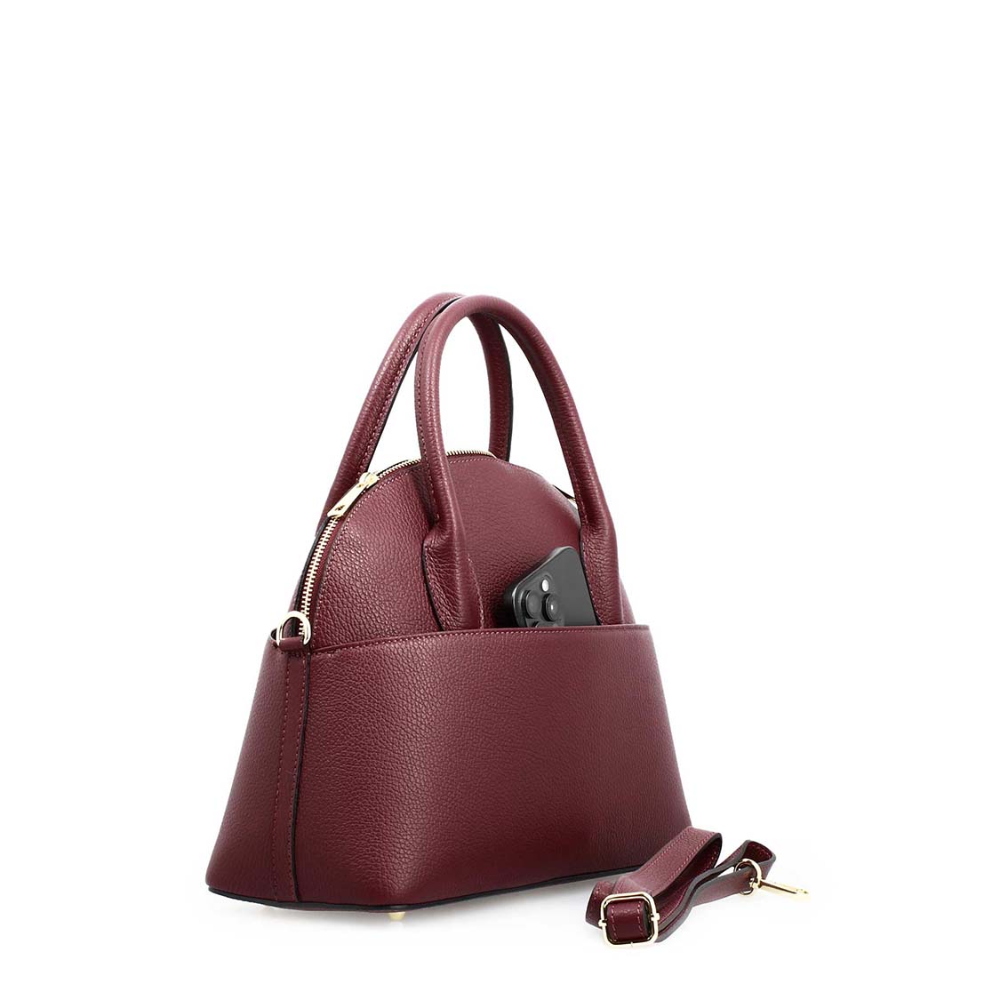Borsa a mano da donna Sofia piccola in pelle bordeaux
