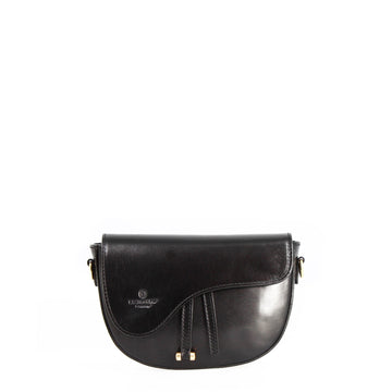 Borsa a mano Lena artigianale da donna in pelle nera - LeonardoShoes