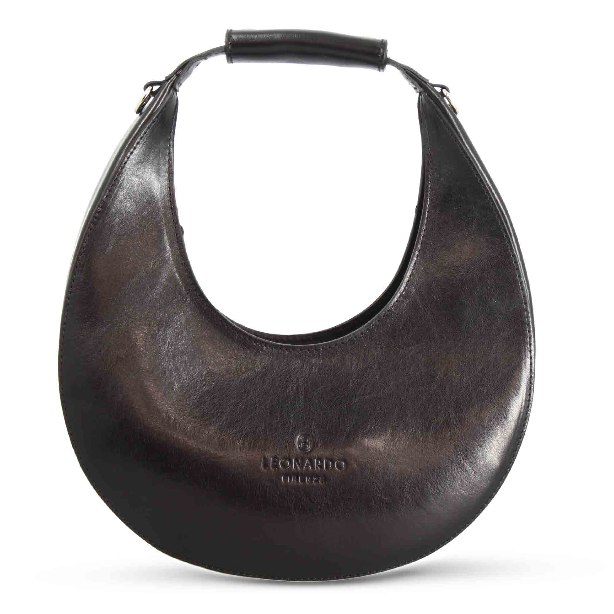 Sac bandoulière femme Olimpia en cuir noir