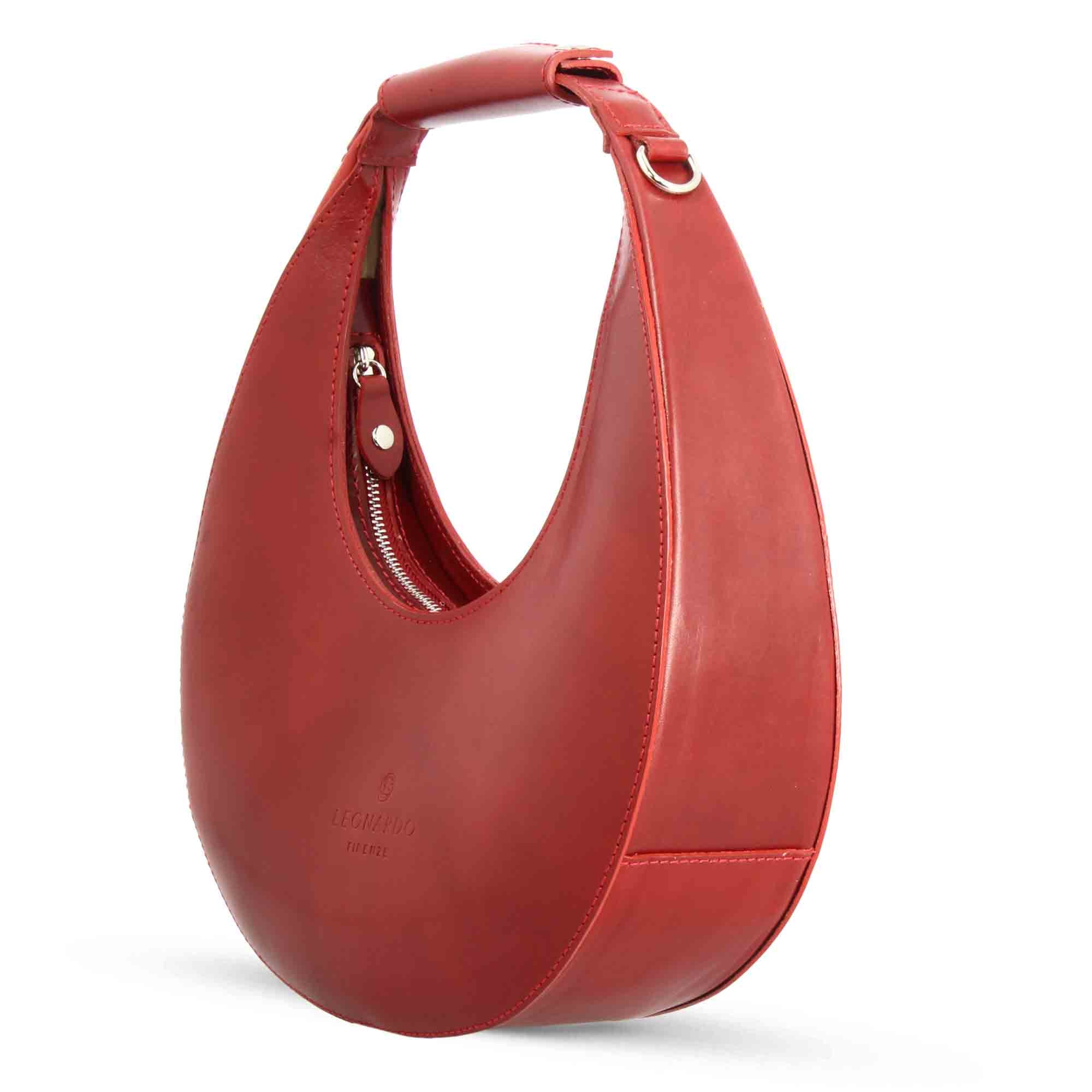 Borsa a spalla Olimpia da donna in pelle colore rosso